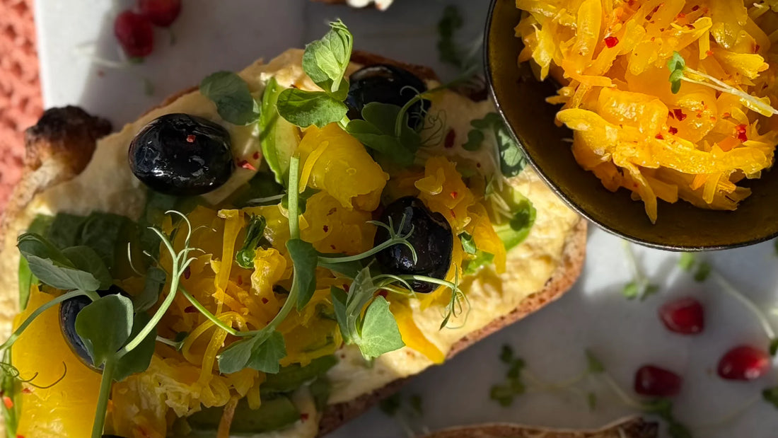  Avocado & Tropic Kimchi Toasts 