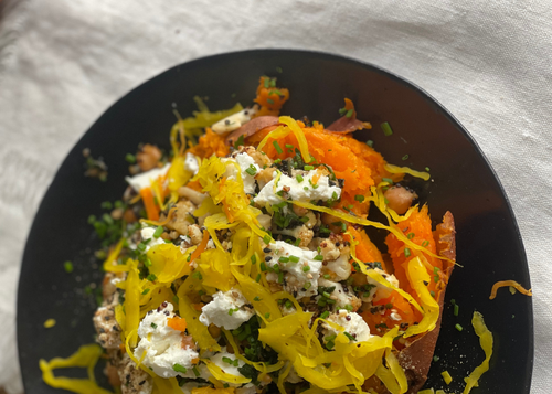 Gut Happy Sweet Potato with Kimchi