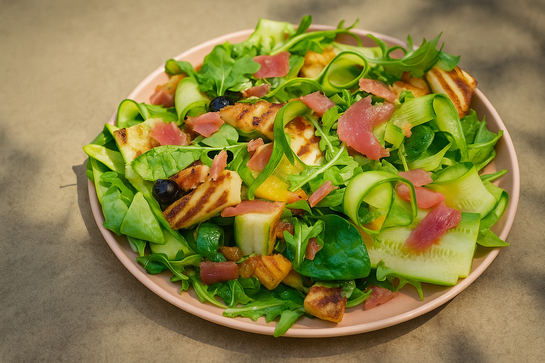 Peach & Pink Kimchi Glow Salad 
