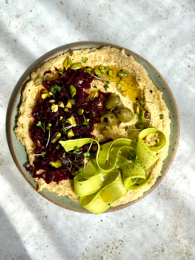 Hummus Mezze Plate with Classic Beet Kraut