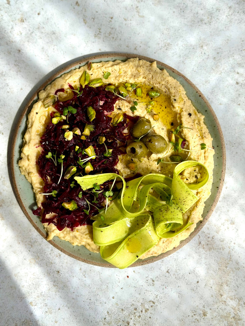 Hummus Mezze Plate with Classic Beet Kraut