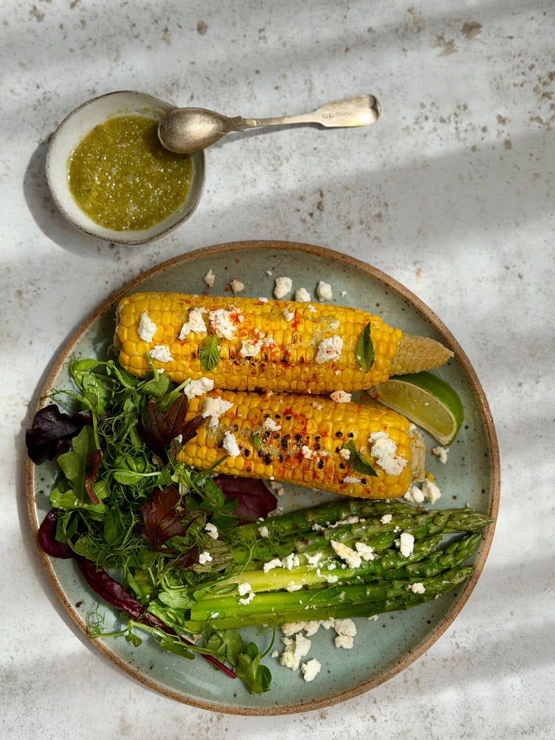 Barbecue Corn with Jalapeño sauce Butter