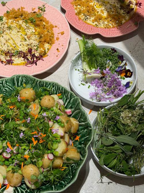 Summer Greens Potato Salad with New Tropic Kimchi