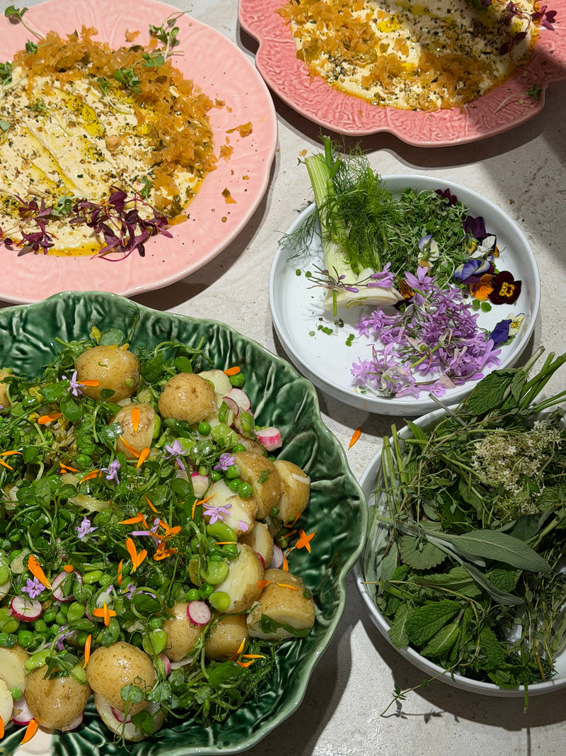 Summer Greens Potato Salad with New Tropic Kimchi